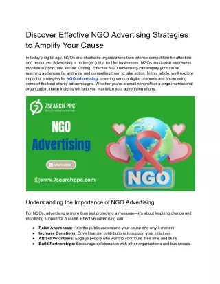 Discover Effective NGO Advertising Strategies to Amplify Your Cause