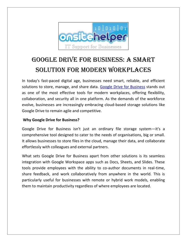 google drive for business a smart solution