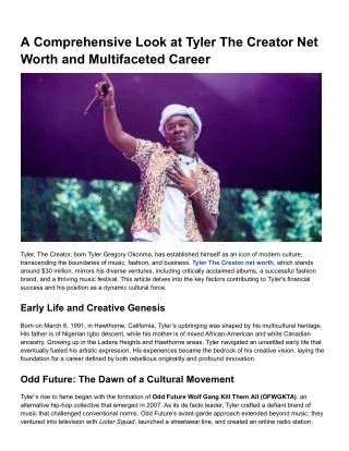 a comprehensive look at tyler the creator