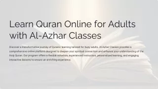 Learn Quran Online for Adults with Al-Azhar Classes