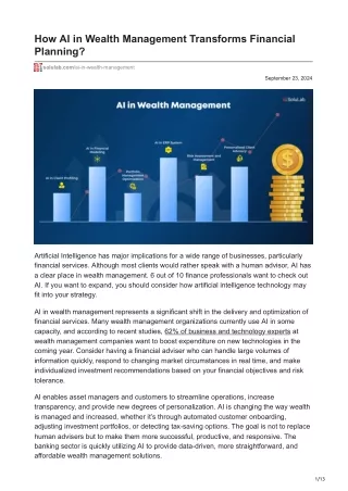 how ai in wealth management transforms financial
