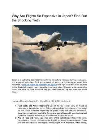 Why Are Flights So Expensive in Japan? Find Out the Shocking Truth