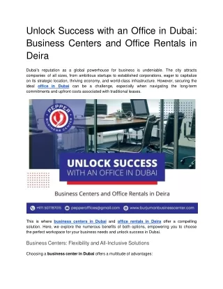 Unlock Success with an Office in Dubai Business Centers and Office Rentals in Deira (1)