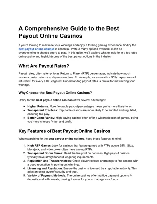 a comprehensive guide to the best payout online