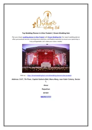 Top Wedding Planner in Uttar Pradesh | Dream Wedding Hub