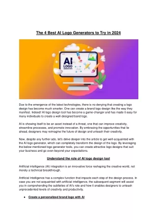 The 4 Best AI Logo Generators to Try in 2024