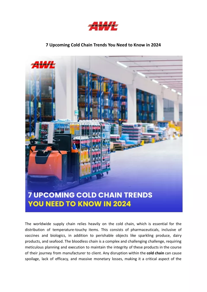 7 upcoming cold chain trends you need to know