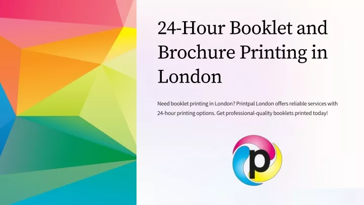 24 hour booklet and brochure printing in london