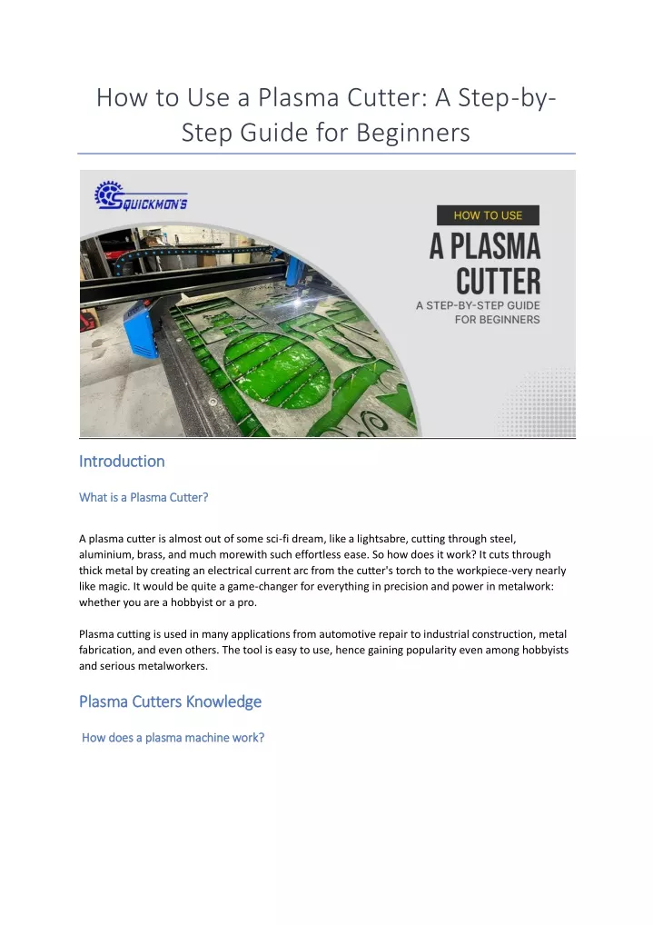 how to use a plasma cutter a step by step guide