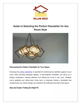guide to selecting the perfect chandelier
