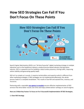 How SEO Strategies Can Fail If You Don't Focus On These Points