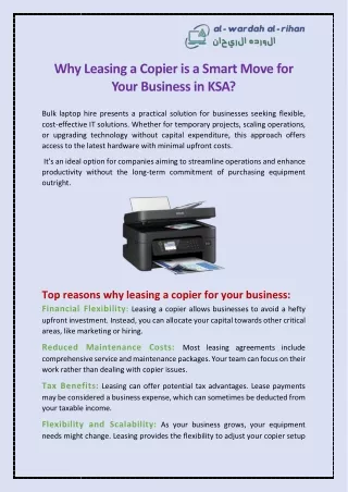 Why Leasing a Copier is a Smart Move for Your Business in KSA?