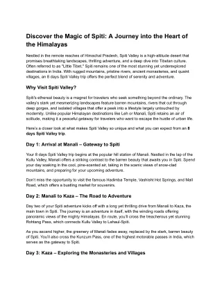 Discover the Magic of Spiti_ A Journey into the Heart of the Himalayas