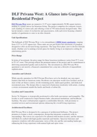 dlf privana west a glance into gurgaon