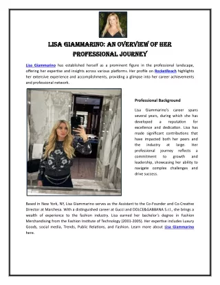 lisa giammarino an overview of her lisa