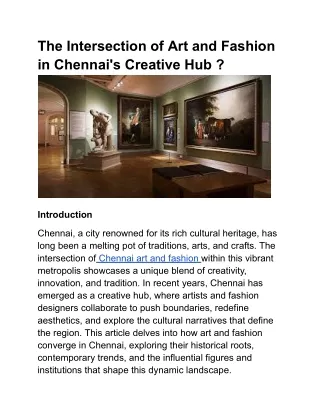the intersection of art and fashion in chennai