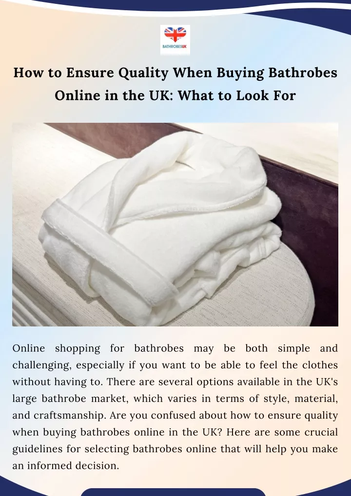 how to ensure quality when buying bathrobes