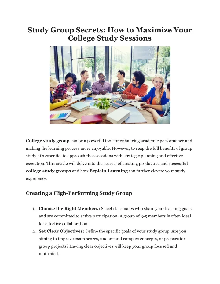 study group secrets how to maximize your college