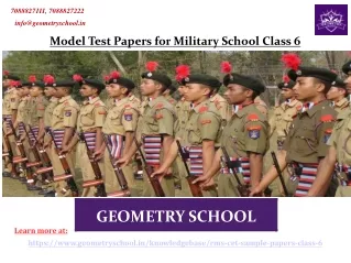 Model Test Papers for Military School Class 6