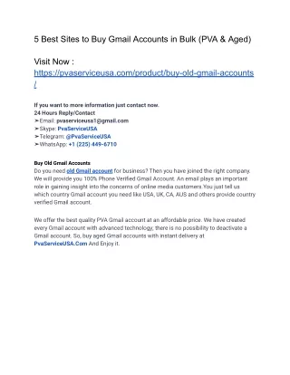 5 best sites to buy gmail accounts in bulk