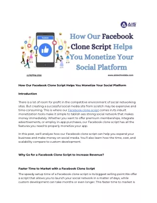 how our facebook clone script helps you monetize