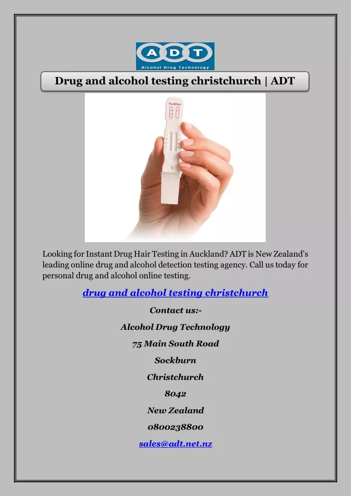 drug and alcohol testing christchurch adt