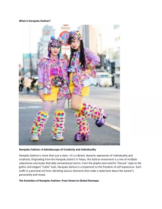 What is Harajuku fashion