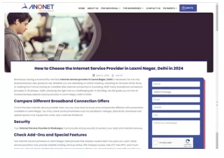 Benefits of Using a Reliable Internet Service Provider in Laxmi Nagar