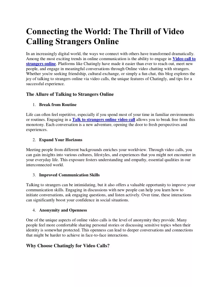 connecting the world the thrill of video calling