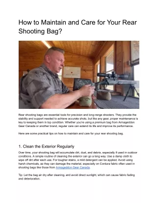How to Maintain and Care for Your Rear Shooting Bag