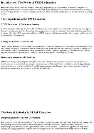 introduction the power of stem education