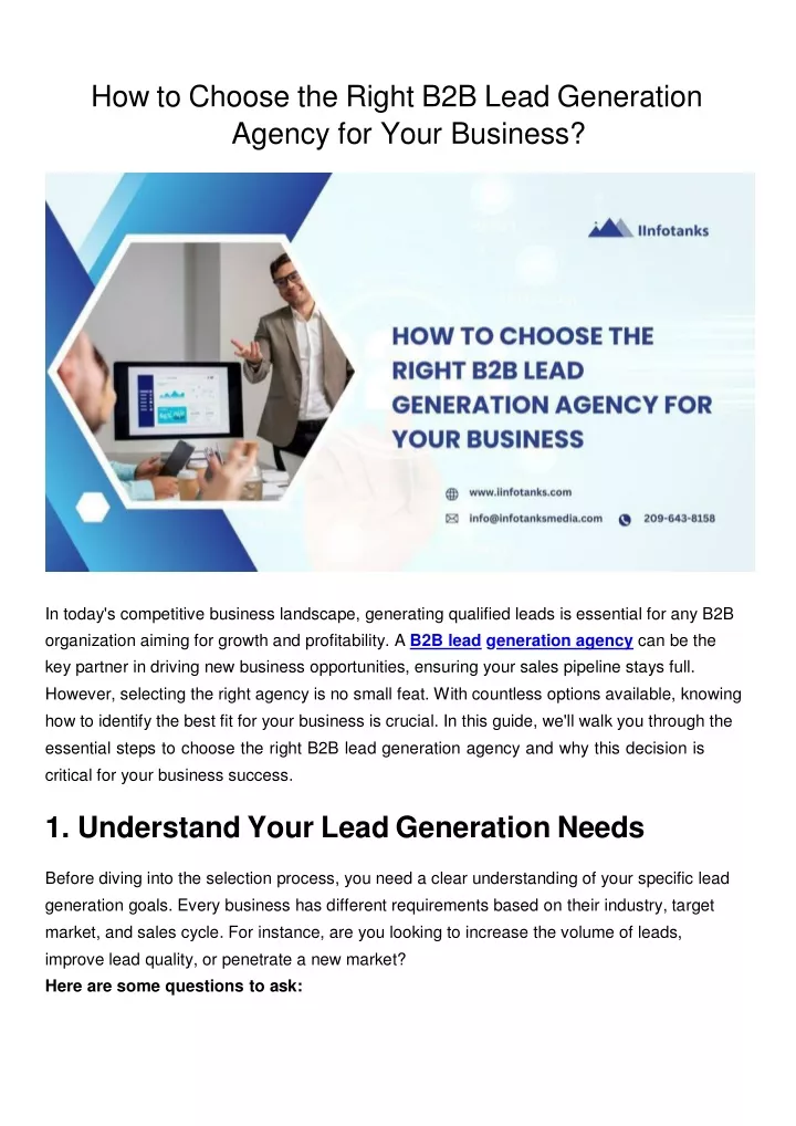 how to choose the right b2b lead generation