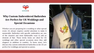 Why Custom Embroidered Bathrobes Are Perfect for UK Weddings and Special Occasions