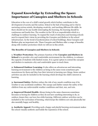 Expand Knowledge by Extending the Space_ Importance of Canopies and Shelters in Schools (1)