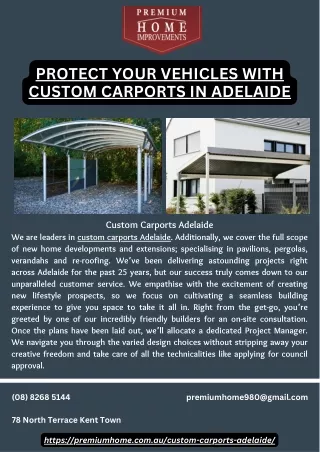 Protect Your Vehicles with Custom Carports in Adelaide