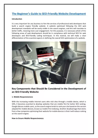 The Beginner’s Guide to SEO-Friendly Website Development
