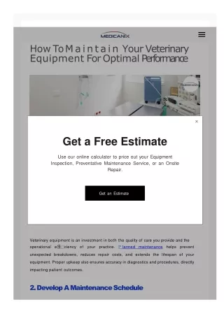 A Comprehensive Guide to Maintaining Your Veterinary Equipment for Excellence