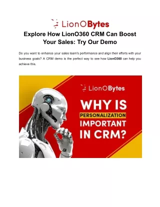 Explore How LionO360 CRM Can Boost Your Sales_ Try Our Demo