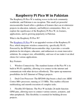 raspberry pi pico w in pakistan the raspberry