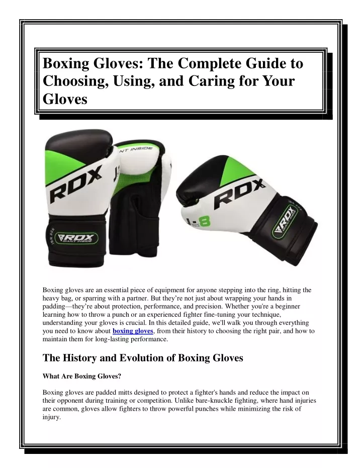 boxing gloves the complete guide to choosing