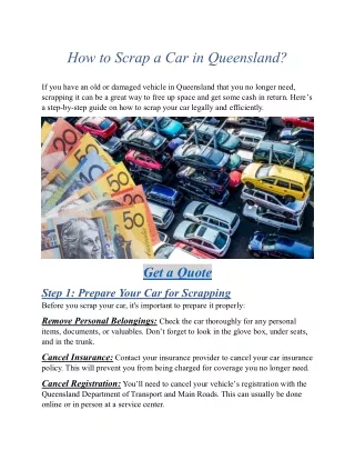 How to scrap a car in Queensland
