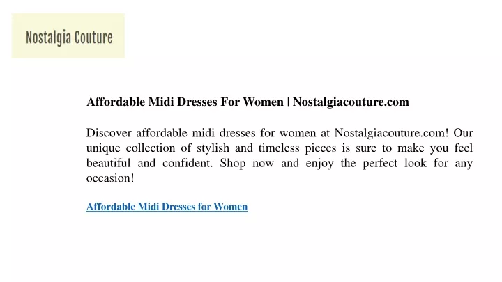 affordable midi dresses for women