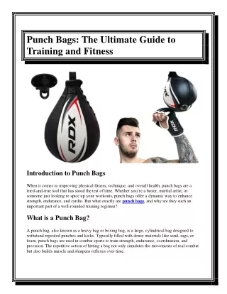 Punch Bags The Ultimate Guide to Training and Fitness