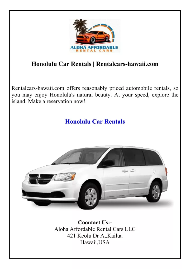 honolulu car rentals rentalcars hawaii com