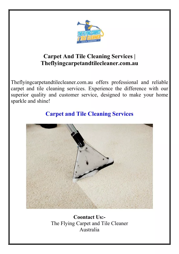 carpet and tile cleaning services