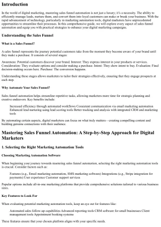 Mastering Sales Funnel Automation: A Step-by-Step Approach for Digital Marketers
