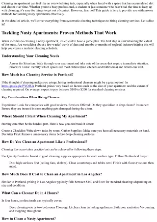 “Tackling Nasty Apartments: Proven Methods That Work”