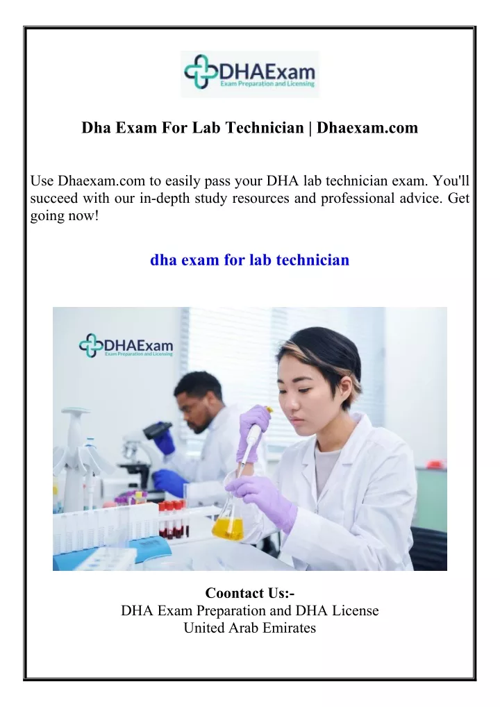 dha exam for lab technician dhaexam com