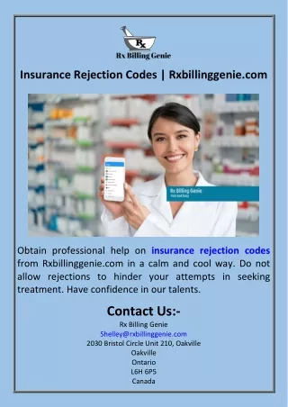 Insurance Rejection Codes  Rxbillinggenie.com