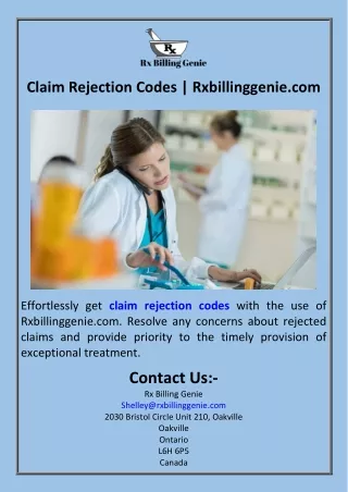 Claim Rejection Codes  Rxbillinggenie.com
